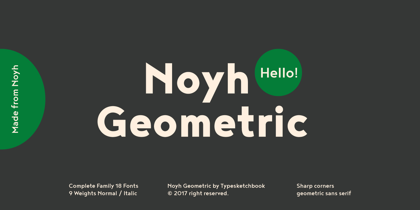 Ejemplo de fuente Noyh Geometric Medium Italic